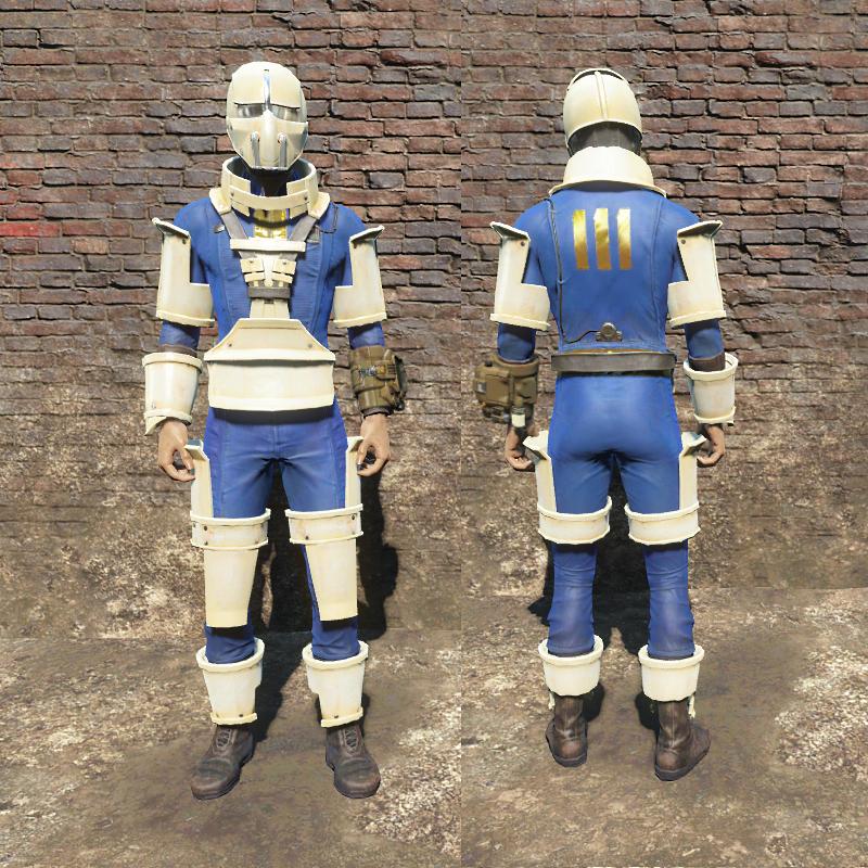 The heavy look of synth armor in Fallout 4 can absorb more enemy damage. 