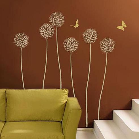 Stencil for wall decor flowers