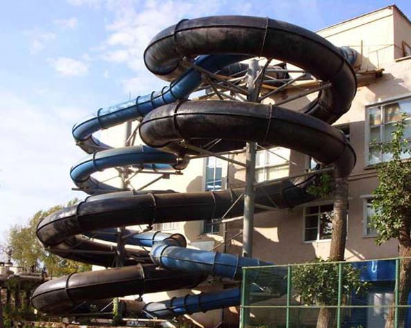 Slides in the water park Glazova