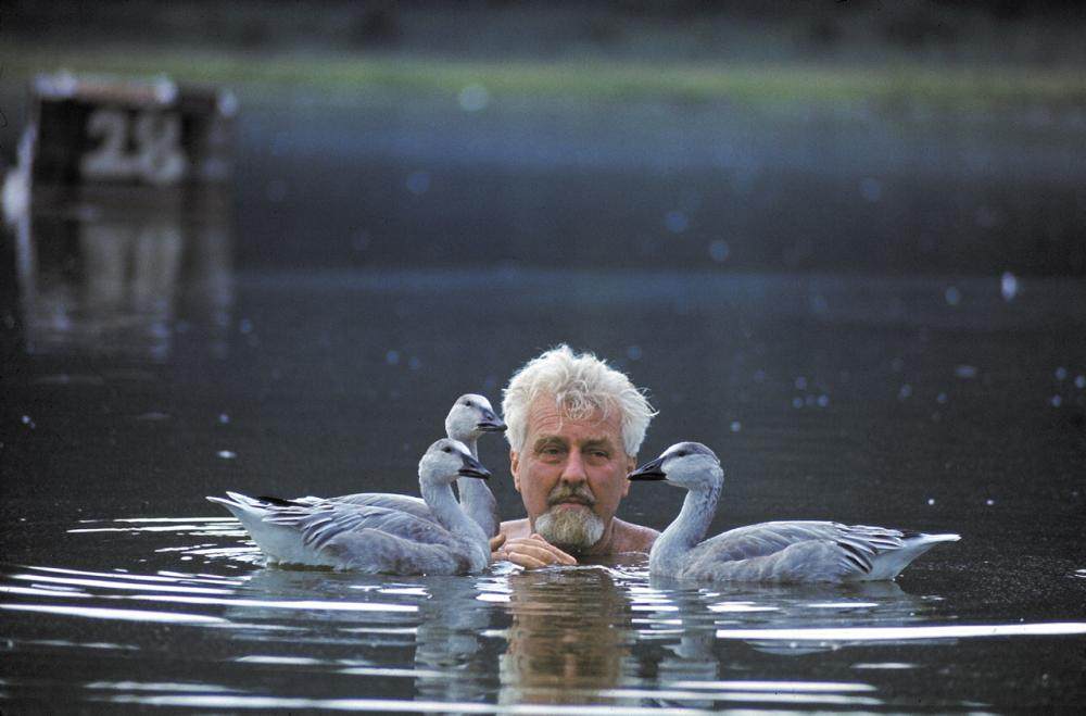 Лоренц Конрад плавает с птицами
