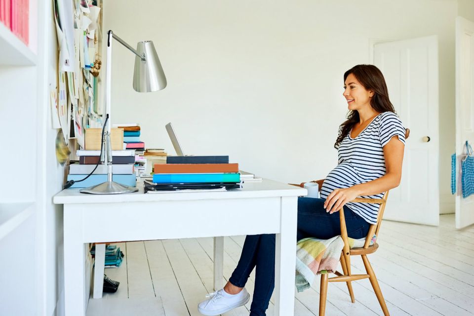 organization of a workplace with a computer for pregnant women