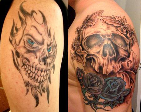 Skull tattoo on hand