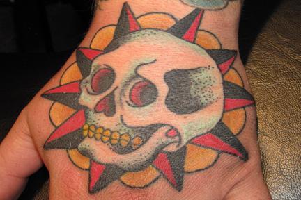 Skull tattoo with roses