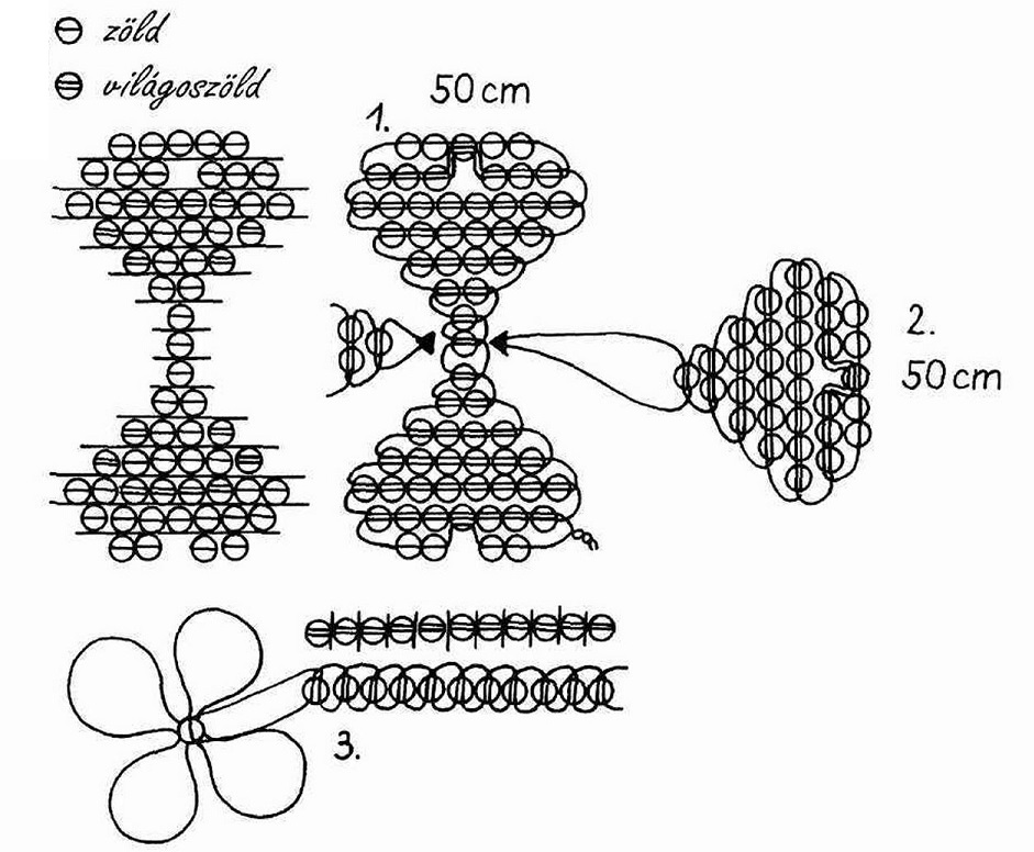 Схема плетения четырехлистника