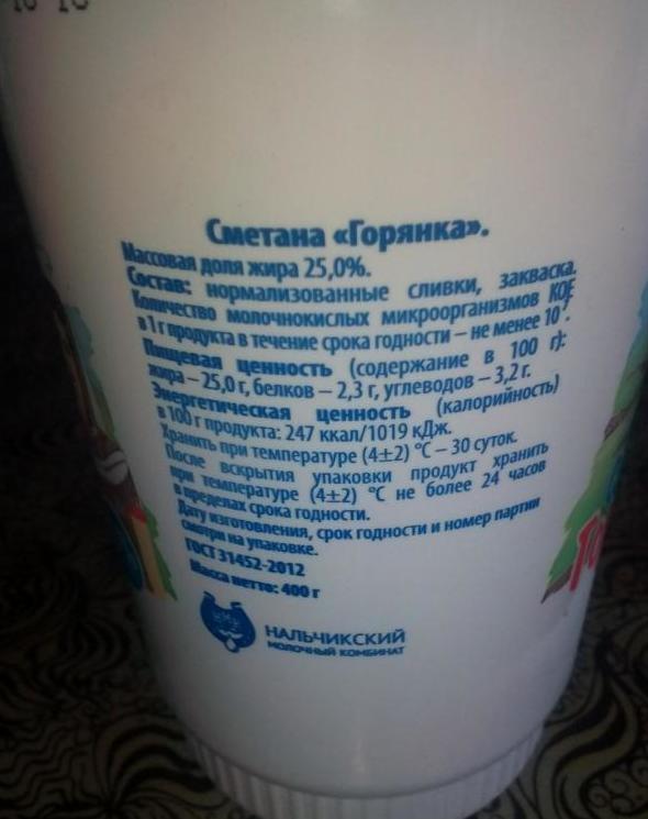 Состав продукта