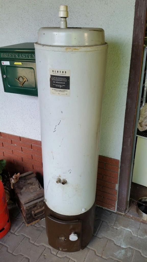 pictured wood-burning water heater