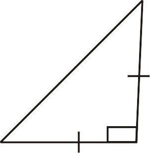равнобедренный прямоугольный треугольник