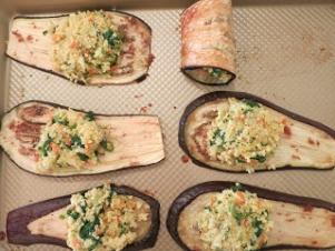 eggplant rolls with millet porridge