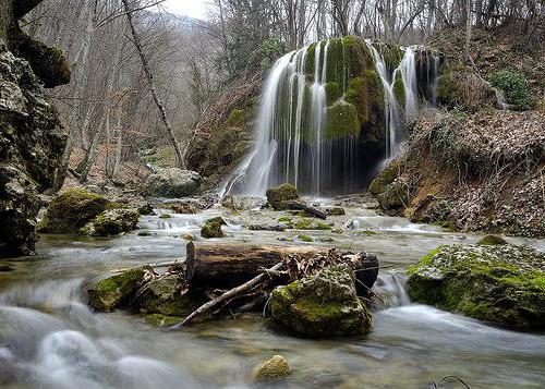 waterfall silver jet Crimea photo