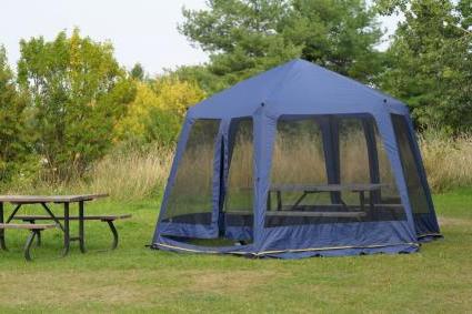 tent for a summer residence with a mosquito net