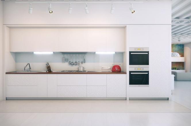 white kitchen in the interior