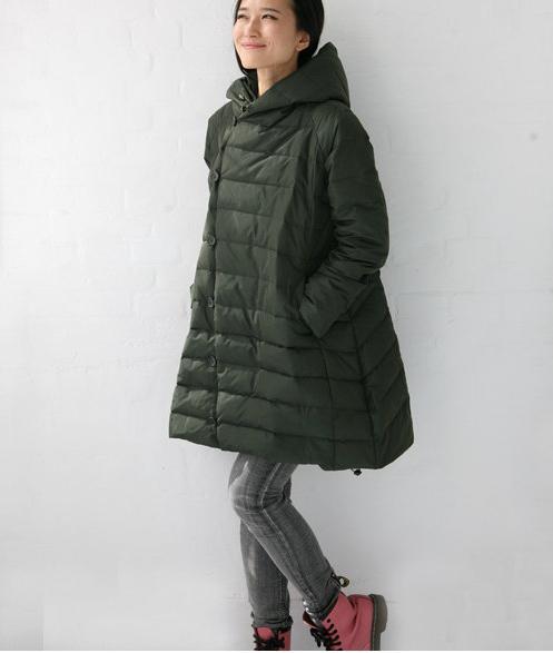 women's down jacket long with a hood