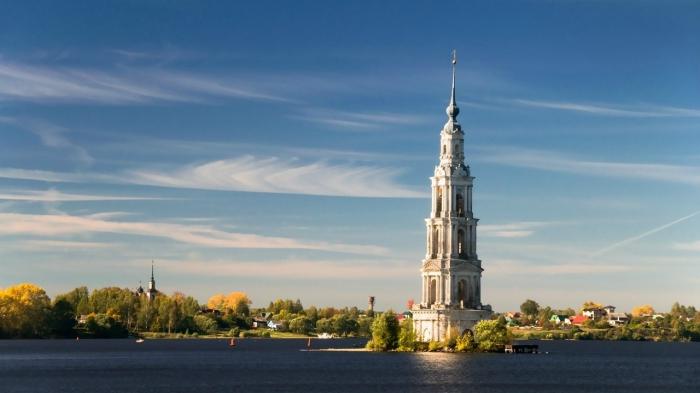 bell tower of nicholas cathedral kalyazin russia