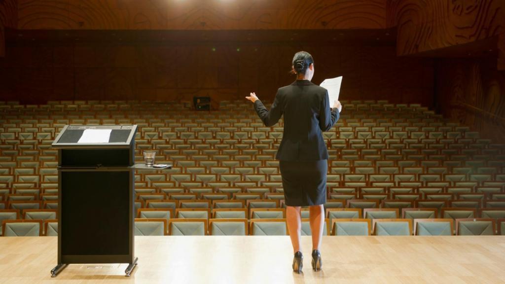 Woman on stage