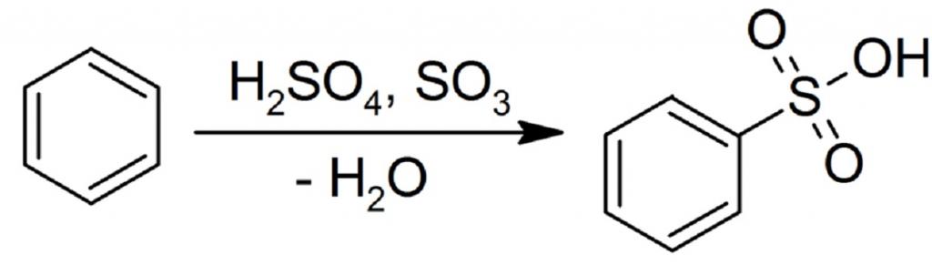 Уравнение реакции бензола с концентрированной серной кислотой