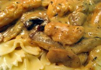 dried mushrooms in sauce