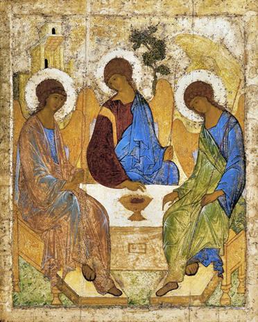 Andrei Rublev Trinity painting description