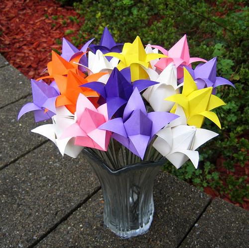 оригами цветы тюльпан