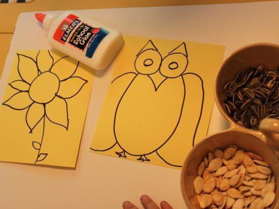 DIY crafts from cereals and seeds