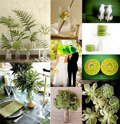 украшение свадьбы в зеленом цвете