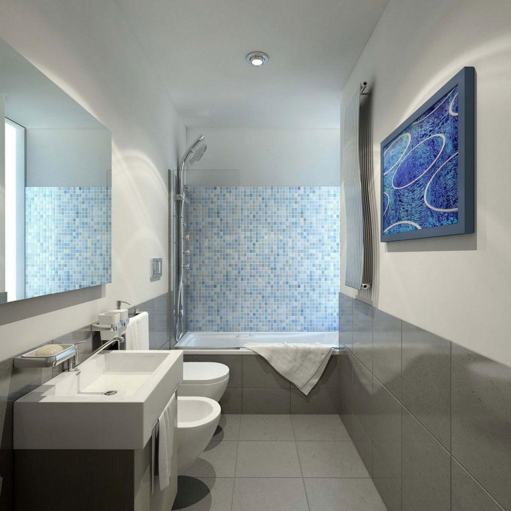 дизайн узкой ванной комнаты