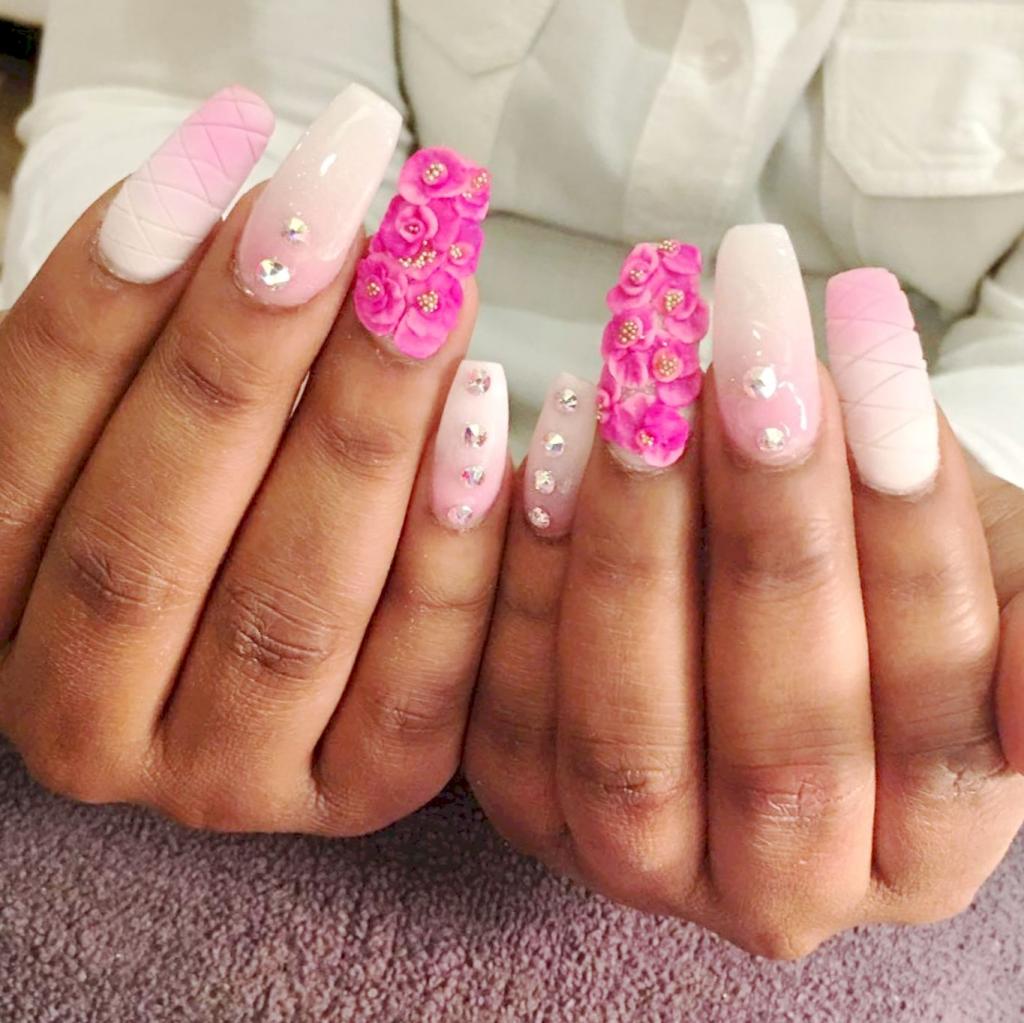 Розовый с белым дизайн ногтей: модные тенденции, техника выполнения, фото