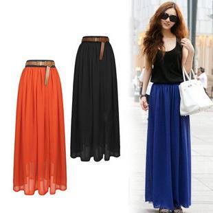 high waisted long skirt