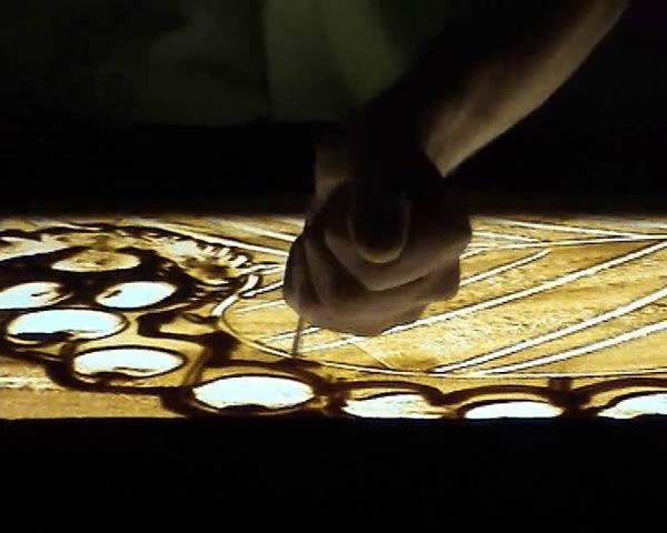 техника рисования песком на стекле