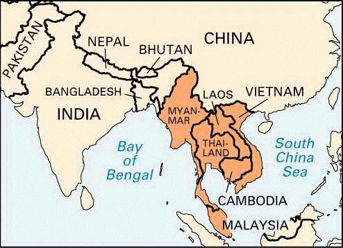 индокитай полуостров карта