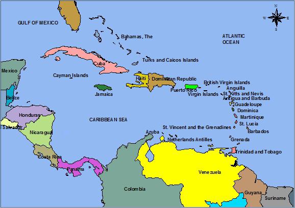 Какие страны входят в карибский бассейн
