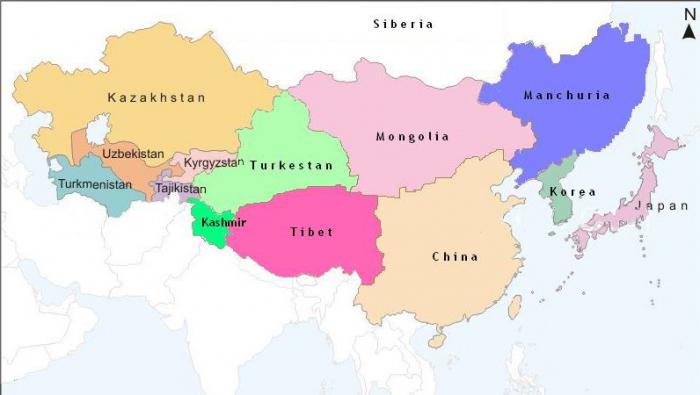страны центрально восточной азии
