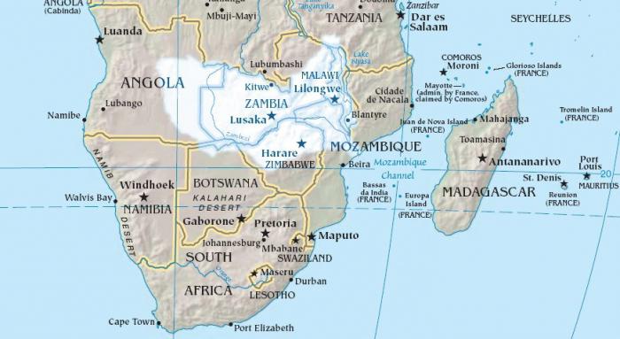 река замбези на карте африки 
