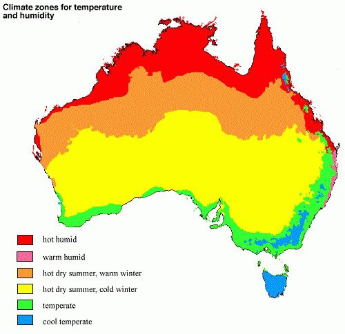 Климатическая карта австралии