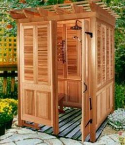 wooden shower to the cottage