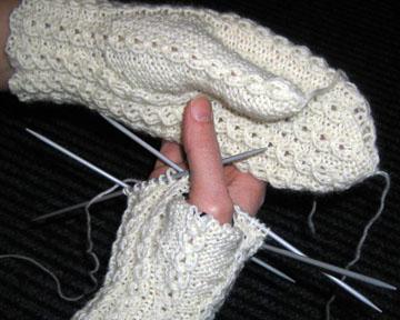 embossed patterns with knitting needles