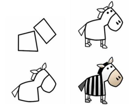 how to draw a zebra in stages