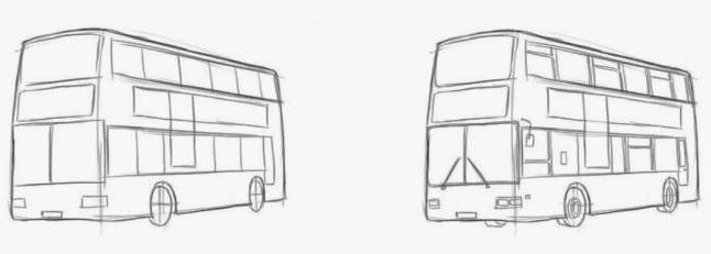как нарисовать автобус поэтапно