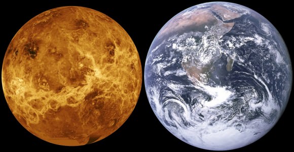 Относительные размеры Венеры и Земли