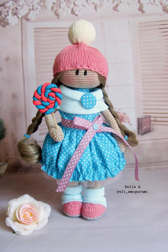 knitted amigurumi doll