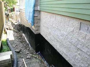 Strip foundation waterproofing