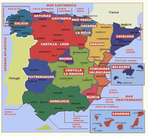 административное деление испании