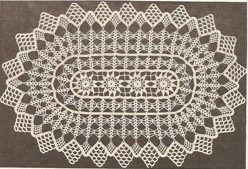 crocheted oval napkin