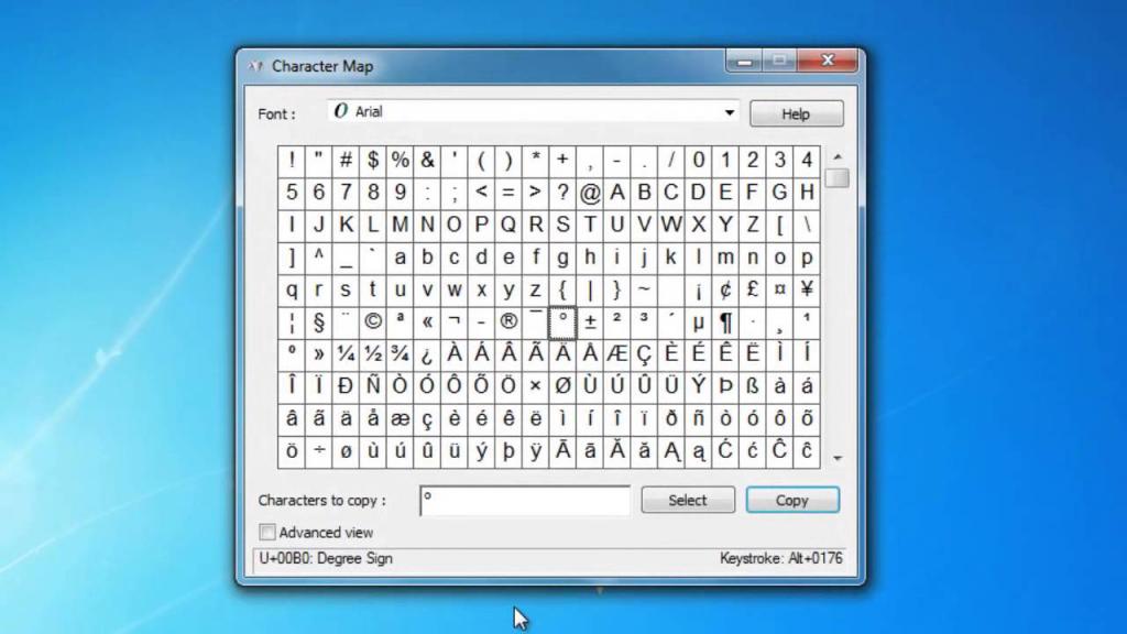 Useful special characters