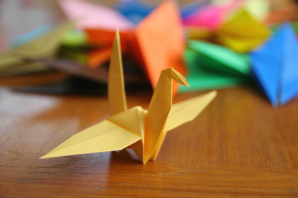 Презентация оригами журавлик простая схема для детей