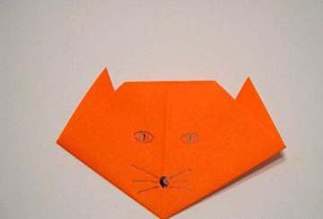 как делать из бумаги кошку