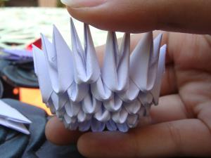 оригами из треугольных модулей лошадь 
