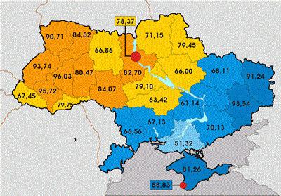 Карта украины по языковому признаку