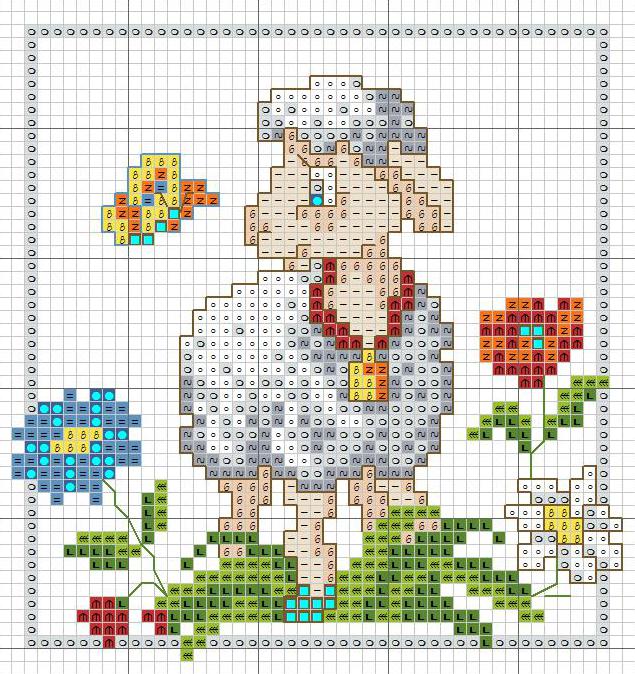 Lamb cross stitch pattern