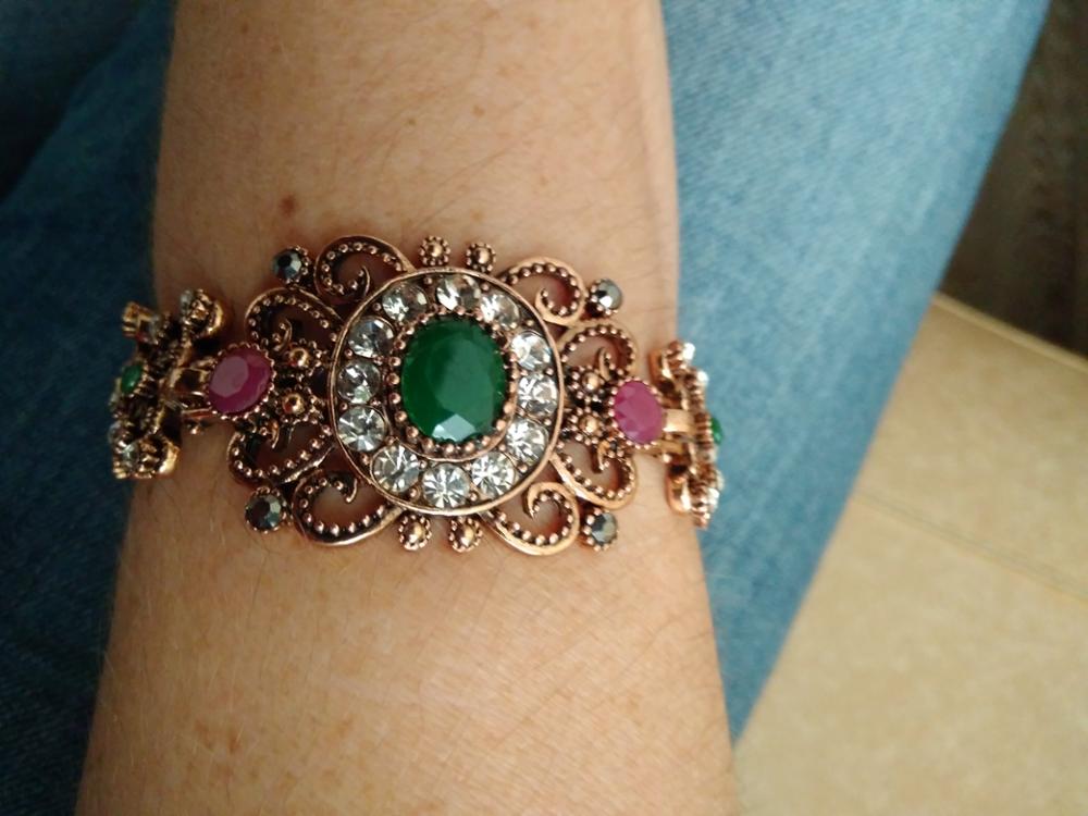 Wide bracelet with a fancy pattern