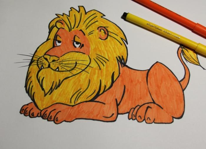 Рисуем льва с детьми